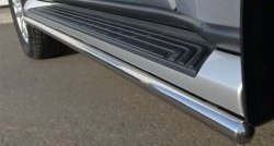 67 999 р. Защита порогов из круглой трубы диаметром 42 мм Russtal Mitsubishi Pajero 4 V90 дорестайлинг (2006-2011) (Защита порогов с со скосами на торцах (вариант 1))  с доставкой в г. Пермь. Увеличить фотографию 5