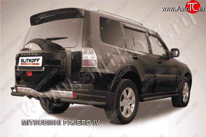 9 999 р. Уголки d76+d42 двойные  Mitsubishi Pajero  4 V90 (2006-2015) дорестайлинг, 1-ый рестайлинг (Цвет: серебристый)  с доставкой в г. Пермь