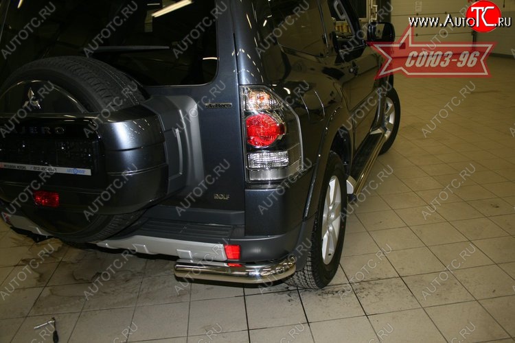 13 454 р. Защита заднего бампера Souz-96 (d76 уголки)  Mitsubishi Pajero  4 V80 (2006-2011) дорестайлинг  с доставкой в г. Пермь
