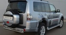 15 899 р. Одинарная защита заднего бампера из трубы диаметром 63 мм SLITKOFF  Mitsubishi Pajero  4 V90 (2006-2011) дорестайлинг  с доставкой в г. Пермь. Увеличить фотографию 2