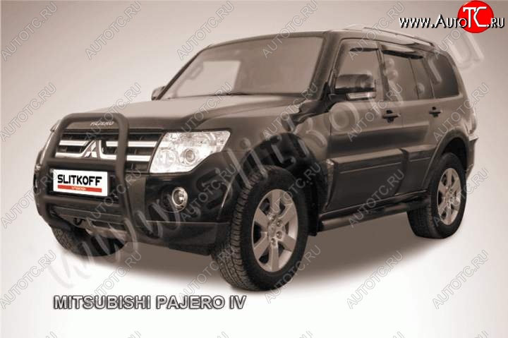 18 399 р. Кенгурятник d57 высокий Mitsubishi Pajero 4 V90 дорестайлинг (2006-2011) (Цвет: серебристый)  с доставкой в г. Пермь