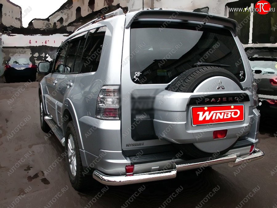 13 199 р. Защита заднего бампера WINBO (Ø76 мм, нержавейка)  Mitsubishi Pajero  4 V90 (2006-2011) дорестайлинг  с доставкой в г. Пермь