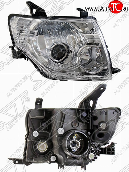 7 649 р. Правая фара передняя SAT (ксенон, с электрокорректором) Mitsubishi Pajero 4 V80 дорестайлинг (2006-2011)  с доставкой в г. Пермь