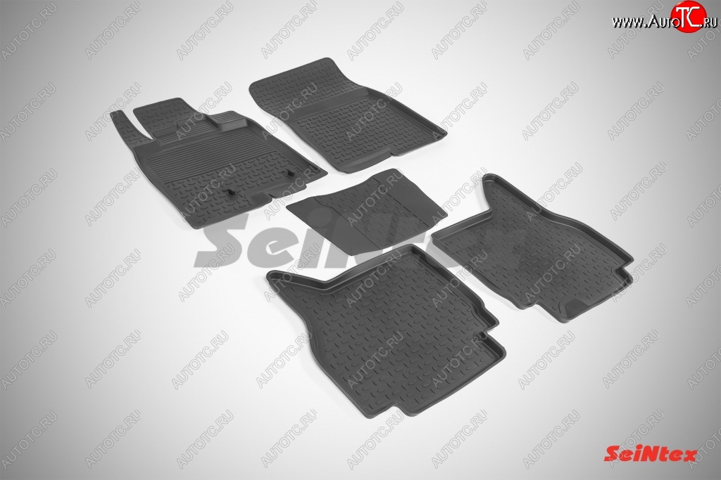 3 199 р. Износостойкие коврики в салон с высоким бортом SeiNtex Premium 4 шт. (резина) Mitsubishi Pajero 4 V80 3 дв. 1-ый рестайлинг (2011-2014)  с доставкой в г. Пермь