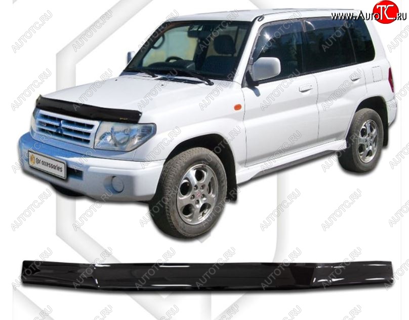 1 999 р. Дефлектор капота (H66-H77 5D, 2 л.) CA-Plastic  Mitsubishi Pajero iO (1998-2007) (Classic черный, Без надписи)  с доставкой в г. Пермь