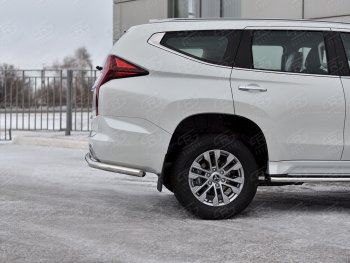 17 499 р. Защита заднего бампера SLITKOFF (Ø63 мм секции, нержавейка) Mitsubishi Pajero Sport QF рестайлинг (2019-2022)  с доставкой в г. Пермь. Увеличить фотографию 4