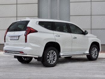 17 499 р. Защита заднего бампера SLITKOFF (Ø63 мм секции, нержавейка) Mitsubishi Pajero Sport QF рестайлинг (2019-2022)  с доставкой в г. Пермь. Увеличить фотографию 3