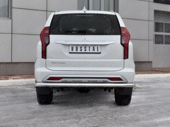 17 499 р. Защита заднего бампера SLITKOFF (Ø63 мм секции, нержавейка) Mitsubishi Pajero Sport QF рестайлинг (2019-2022)  с доставкой в г. Пермь. Увеличить фотографию 2