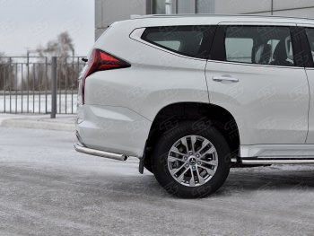 16 349 р. Защита заднего бампера (Ø63 мм уголки, нержавейка) SLITKOFF  Mitsubishi Pajero Sport  QF (2019-2022) рестайлинг  с доставкой в г. Пермь. Увеличить фотографию 3