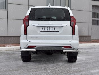 16 349 р. Защита заднего бампера (Ø63 мм уголки, нержавейка) SLITKOFF  Mitsubishi Pajero Sport  QF (2019-2022) рестайлинг  с доставкой в г. Пермь. Увеличить фотографию 4