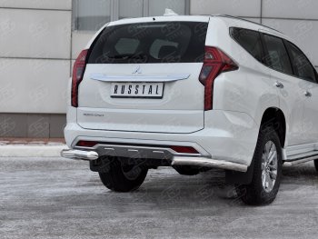 13 549 р. Защита заднего бампера (Ø76 мм уголки, нержавейка) Mitsubishi Pajero Sport QF рестайлинг (2019-2022)  с доставкой в г. Пермь. Увеличить фотографию 4