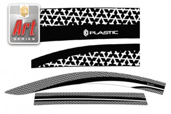 Дефлектора окон CA-Plastic Mitsubishi Pajero Sport  QE (2015-2021) дорестайлинг (Серия Art черная)
