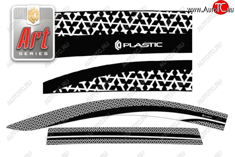 2 299 р. Дефлектора окон CA-Plastic  Mitsubishi Pajero Sport  QE (2015-2021) дорестайлинг (Серия Art графит)  с доставкой в г. Пермь