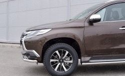 16 849 р. Защита переднего бампера (Ø63 мм, нержавейка) SLITKOFF Mitsubishi Pajero Sport QE дорестайлинг (2015-2021)  с доставкой в г. Пермь. Увеличить фотографию 4