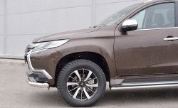 17 549 р. Защита переднего бампера (Ø76 мм, нержавейка) SLITKOFF Mitsubishi Pajero Sport QE дорестайлинг (2015-2021)  с доставкой в г. Пермь. Увеличить фотографию 4