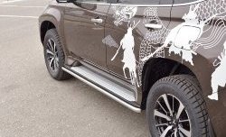 17 299 р. Защита порогов из круглой трубы диаметром 42 мм SLITKOFF Mitsubishi Pajero Sport QE дорестайлинг (2015-2021)  с доставкой в г. Пермь. Увеличить фотографию 3