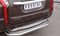 22 849 р. Защита заднего бампера (Ø63 мм, нержавейка) SLITKOFF Mitsubishi Pajero Sport QE дорестайлинг (2015-2021) (лист - алюминий, профиль - нержавейка)  с доставкой в г. Пермь. Увеличить фотографию 4
