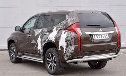 18 999 р. Защита заднего бампера (Ø63 мм, нержавейка) SLITKOFF Mitsubishi Pajero Sport QE дорестайлинг (2015-2021)  с доставкой в г. Пермь. Увеличить фотографию 2