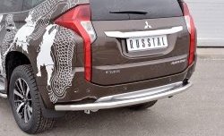 18 999 р. Защита заднего бампера (Ø63 мм, нержавейка) SLITKOFF Mitsubishi Pajero Sport QE дорестайлинг (2015-2021)  с доставкой в г. Пермь. Увеличить фотографию 3