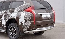 18 999 р. Защита заднего бампера (Ø63 мм, нержавейка) SLITKOFF Mitsubishi Pajero Sport QE дорестайлинг (2015-2021)  с доставкой в г. Пермь. Увеличить фотографию 4