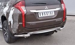 15 549 р. Защита заднего бампера (Ø63 мм уголки, нержавейка) SLITKOFF Mitsubishi Pajero Sport QE дорестайлинг (2015-2021)  с доставкой в г. Пермь. Увеличить фотографию 3