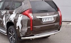 15 299 р. Защита заднего бампера (Ø76 мм, нержавейка) SLITKOFF Mitsubishi Pajero Sport QE дорестайлинг (2015-2021)  с доставкой в г. Пермь. Увеличить фотографию 3