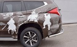 15 299 р. Защита заднего бампера (Ø76 мм, нержавейка) SLITKOFF Mitsubishi Pajero Sport QE дорестайлинг (2015-2021)  с доставкой в г. Пермь. Увеличить фотографию 4