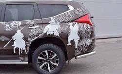 12 999 р. Защита заднего бампера (Ø76 мм уголки, нержавейка) SLITKOFF Mitsubishi Pajero Sport QE дорестайлинг (2015-2021)  с доставкой в г. Пермь. Увеличить фотографию 4