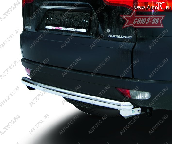 5 129 р. Защита заднего бампера Souz-96 (d60) Mitsubishi Pajero Sport QE дорестайлинг (2015-2021)  с доставкой в г. Пермь