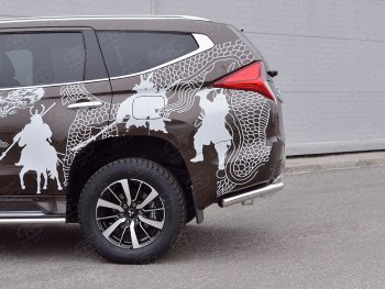 16 949 р. Защита заднего бампера (Ø63 мм уголки под фаркоп, нержавейка) SLITKOFF Mitsubishi Pajero Sport QE дорестайлинг (2015-2021) (полированная нержавейка)  с доставкой в г. Пермь. Увеличить фотографию 4