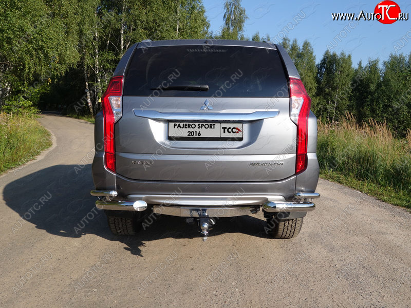 21 999 р. Защита заднего бампера (уголки двойные) ТСС 76,1/42,4 мм Mitsubishi Pajero Sport QE дорестайлинг (2015-2021)  с доставкой в г. Пермь