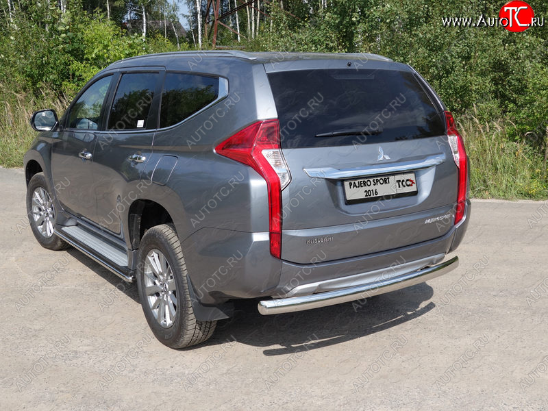 18 999 р. Защита заднего бампера (овальная) ТСС (нержавейка d75х42 мм) Mitsubishi Pajero Sport QE дорестайлинг (2015-2021)  с доставкой в г. Пермь