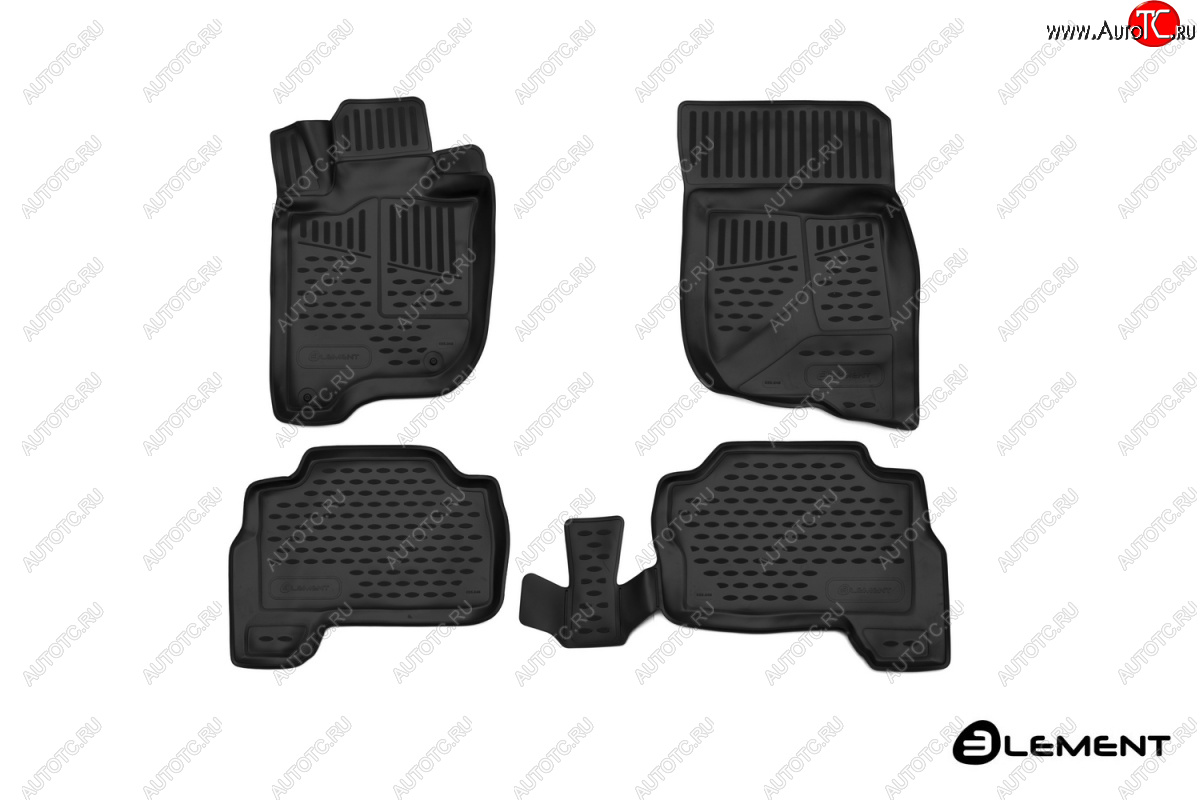 2 759 р. Коврики в салон Element 3D (полиуретан, 4 шт.) Mitsubishi Pajero Sport QE дорестайлинг (2015-2021) (Черный)  с доставкой в г. Пермь