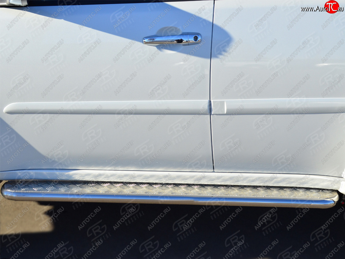 32 849 р. Пороги SLITKOFF d63 с листом  Mitsubishi Pajero Sport  PB (2008-2013) дорестайлинг (лист алюминий, труба нержавейка)  с доставкой в г. Пермь