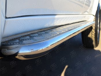 24 649 р. Пороги SLITKOFF d42 с листом  Mitsubishi Pajero Sport  PB (2008-2013) дорестайлинг (лист алюминий, труба нержавейка)  с доставкой в г. Пермь. Увеличить фотографию 3