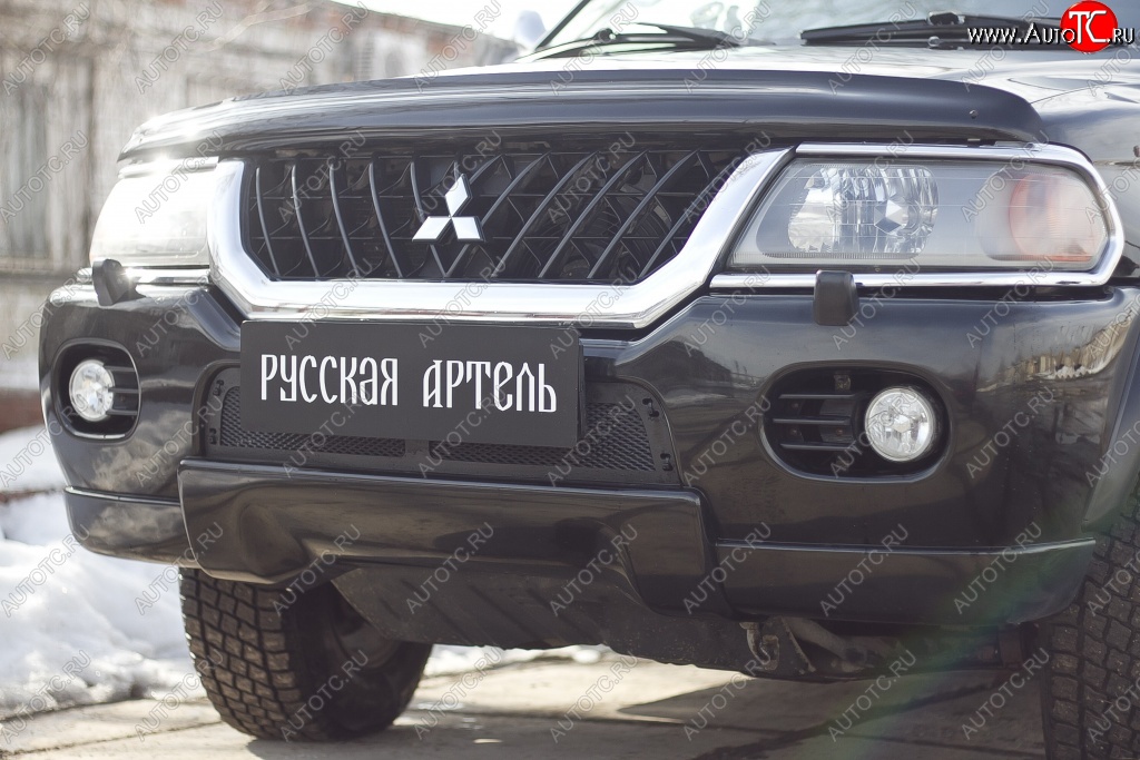 1 899 р. Защитная сетка решетки переднего бампера РА Mitsubishi Pajero Sport PA дорестайлинг (1996-2004)  с доставкой в г. Пермь