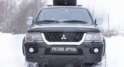 929 р. Зимняя заглушка решетки переднего бампера РА  Mitsubishi Pajero Sport  PA (1996-2004) дорестайлинг  с доставкой в г. Пермь. Увеличить фотографию 3