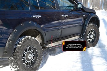 2 999 р. Молдинг двери RA (задний левый) Mitsubishi Pajero Sport PB дорестайлинг (2008-2013) (Поверхность глянец (под окраску), Неокрашенные)  с доставкой в г. Пермь. Увеличить фотографию 2