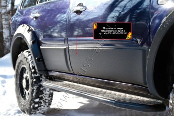 11 449 р. Молдинги дверей RA (комплект) Mitsubishi Pajero Sport PB дорестайлинг (2008-2013) (Поверхность глянец (под окраску), Неокрашенные)  с доставкой в г. Пермь. Увеличить фотографию 3