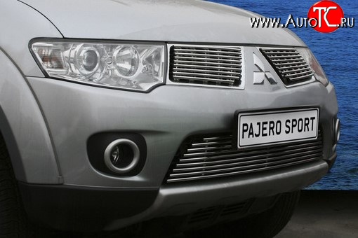 5 399 р. Декоративная вставка решетки радиатора Berkut Mitsubishi Pajero Sport PB дорестайлинг (2008-2013)  с доставкой в г. Пермь