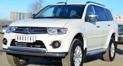 21 999 р. Защита переднего бампера (2 трубыØ63 мм, нержавейка) SLITKOFF Mitsubishi Pajero Sport PB рестайлинг (2013-2017)  с доставкой в г. Пермь. Увеличить фотографию 4