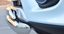 15 849 р. Защита переднего бампера (2 трубыØ76 и 75х42 мм, нержавейка) Russtal Mitsubishi Pajero Sport PB рестайлинг (2013-2017)  с доставкой в г. Пермь. Увеличить фотографию 2