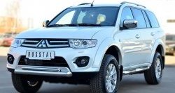 20 849 р. Защита переднего бампера (2 трубыØ76 и 42 мм, нержавейка) SLITKOFF Mitsubishi Pajero Sport PB рестайлинг (2013-2017)  с доставкой в г. Пермь. Увеличить фотографию 4