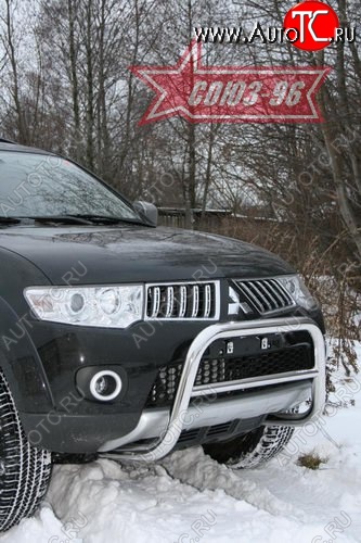 10 529 р. Защита переднего бампера Souz-96 (d60) Mitsubishi Pajero Sport PB дорестайлинг (2008-2013)  с доставкой в г. Пермь