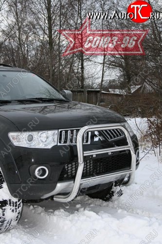 14 084 р. Защита переднего бампера Souz-96 (d60) Mitsubishi Pajero Sport PB дорестайлинг (2008-2013)  с доставкой в г. Пермь