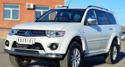 21 399 р. Защита переднего бампера (2 трубыØ63 и 42 мм, нержавейка) SLITKOFF  Mitsubishi Pajero Sport  PB (2013-2017) рестайлинг  с доставкой в г. Пермь. Увеличить фотографию 4