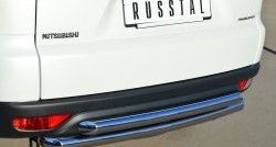 19 799 р. Защита заднего бампера (2 трубы Ø63 мм, нержавейка) SLITKOFF  Mitsubishi Pajero Sport  PB (2013-2017) рестайлинг  с доставкой в г. Пермь. Увеличить фотографию 2