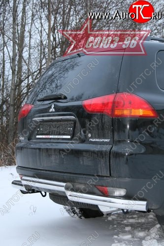 16 469 р. Двойная защита заднего бампера от Souz-96 d76x76 Mitsubishi Pajero Sport PB дорестайлинг (2008-2013)  с доставкой в г. Пермь