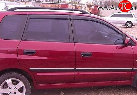 999 р. Комплект дефлекторов окон (ветровиков) 4 шт. Russtal Mitsubishi Space Wagon N94W (1998-2005)  с доставкой в г. Пермь