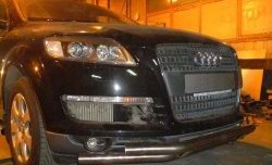 Передняя двойная защита d63,5 мм Металл-Дизайн Audi Q7  4L (2005-2009) дорестайлинг (полированная нержавейка)